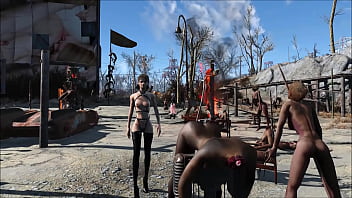 丰满的动漫女孩在Fallout 4中探索极限BDSM