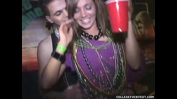 College girl engages in sexual activity with non-professional partner during public event