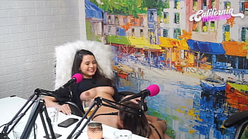 Flavia Oliver gives Natasha Steffens a sensual blowjob in podcast recording