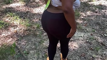 A muscular man stumbles upon a voluptuous curvy woman in the woods and proceeds to have rough anal sex with her