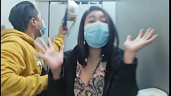 Filipino woman engages in public sex in restroom