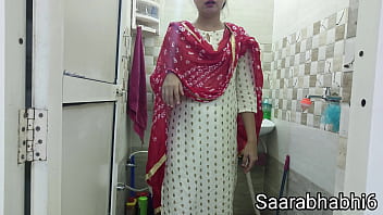 Hot Bengali maid gets caught showering secretly and fucked by stepbrother